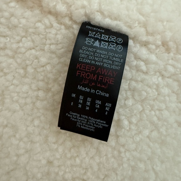 New with Tag! Snake Print Shearling Trim Longline Aviator Coat. Brand-Nasty Gal! - Picture 5 of 9